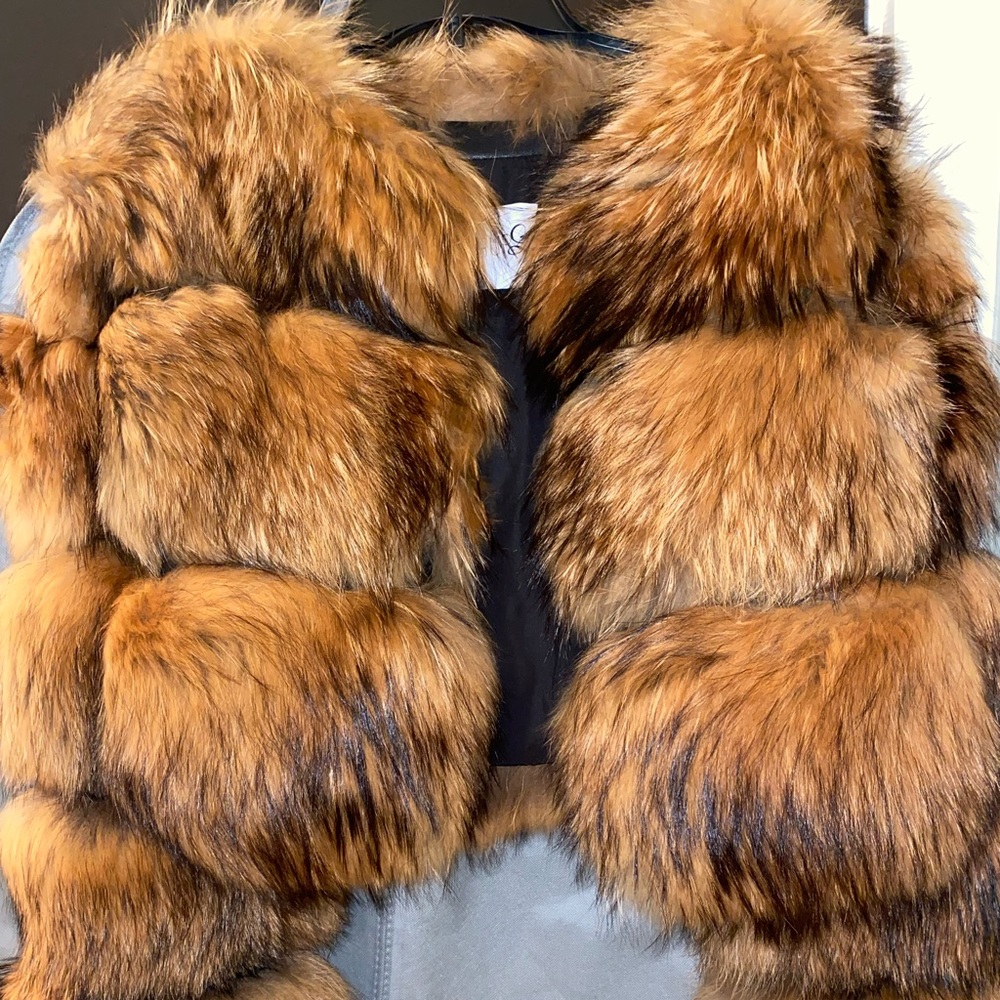 100% genuine natural brown raccoon fur bomber